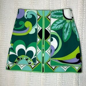 Zara green multicolored layered skirt